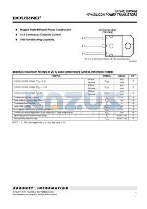 BUV48A datasheet - NPN SILICON POWER TRANSISTORS