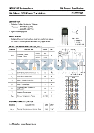 BUV82 datasheet - isc Silicon NPN Power Transistors