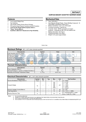 BAT54LP_08 datasheet - SURFACE MOUNT SCHOTTKY BARRIER DIODE