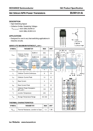 BUW131A datasheet - isc Silicon NPN Power Transistors