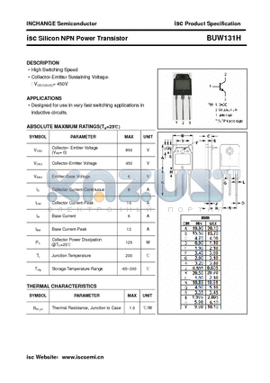 BUW131H datasheet - isc Silicon NPN Power Transistor