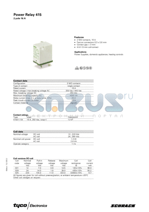 41504031001 datasheet - Power Relay 415