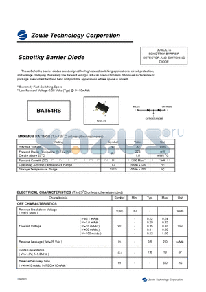 BAT54RS datasheet - Schottky Barrier Diode