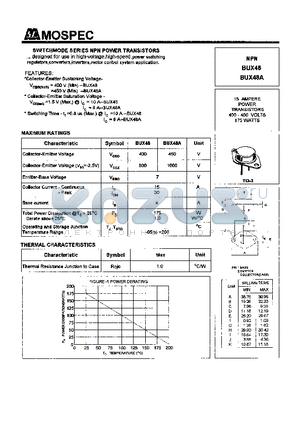 BUX48 datasheet - POWER TRANSISTORS(15A,400-450V,175W)
