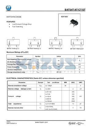 BAT54ST datasheet - SWITCHING DIODE