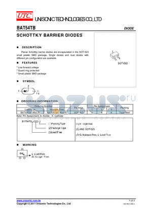 BAT54TBL-AN3-R datasheet - SCHOTTKY BARRIER DIODES