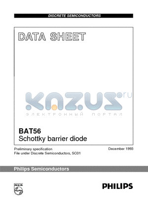 BAT56 datasheet - Schottky barrier diode