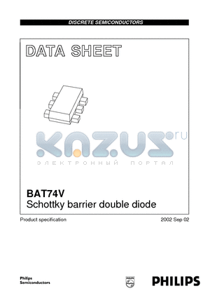BAT74V datasheet - Schottky barrier double diode