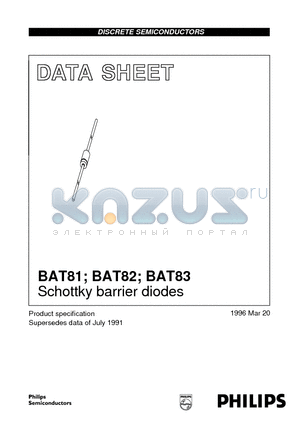 BAT83 datasheet - Schottky barrier diodes