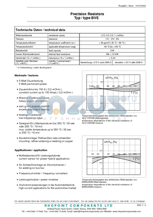 BVE-M-R0003-5.0 datasheet - Precision Resistors