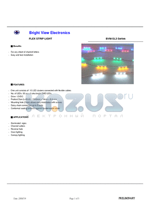 BVM-SL3W2S datasheet - FLEX STRIP LIGHT