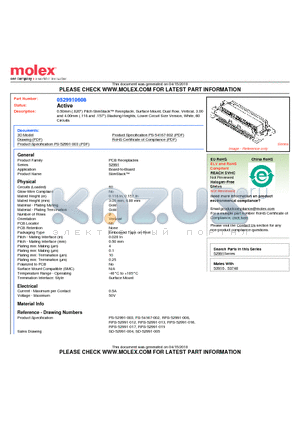 0529910608 datasheet - 0.50mm (.020