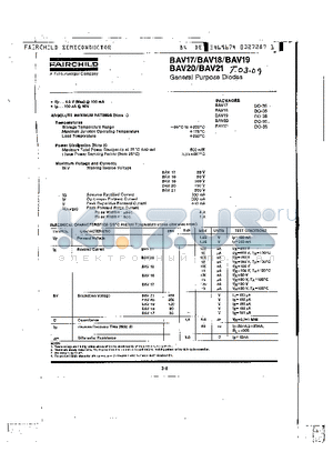 BAV17 datasheet - General Purpose Diodes