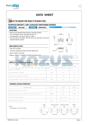 BAV199 datasheet - SURFACE MOUNT, LOW LEAKAGE SWITCHING DIODES