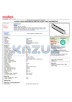 0536471674 datasheet - 0.635mm (.025