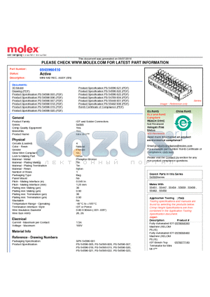 0545960410 datasheet - MINI MI2 REC. ASSY (SN)