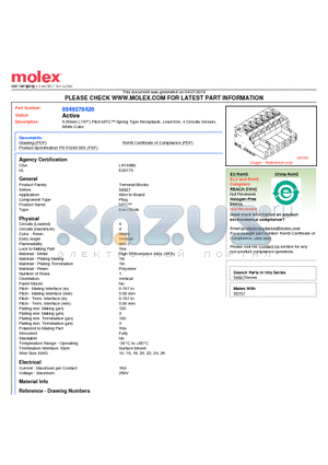 0549270420 datasheet - 5.00mm (.197