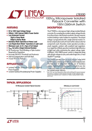 BAV21W datasheet - 100VIN Micropower Isolated Flyback Converter with 150V/260mA Switch