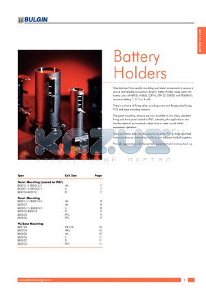 BXS012/1 datasheet - Battery Holders