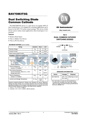 BAV70M3T5G datasheet - Dual Switching Diode Common Cathode