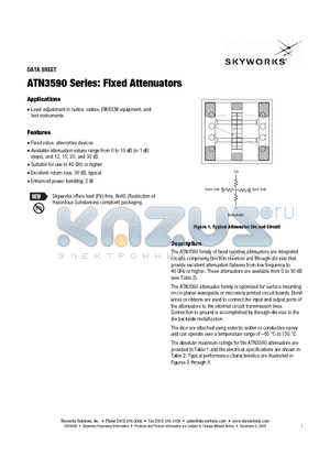 ATN3590-00 datasheet - Fixed Attenuators