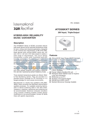 ATO2812T datasheet - HYBRID-HIGH RELIABILITY DC/DC CONVERTER