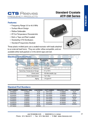 ATP060SM datasheet - Standard Crystals