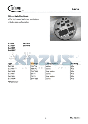 BAV99U datasheet - Silicon Switching Diode