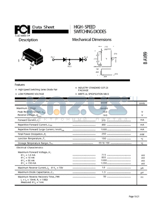 BAV99_1 datasheet - HIGH - SPEED SWITCHING DIODES LOW FORWARD VOLTAGE