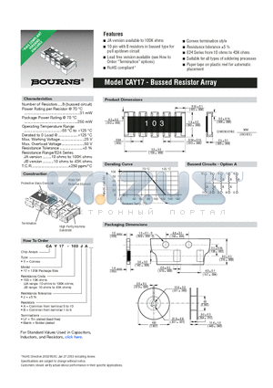 CAY17-103JALF datasheet - Bussed Resistor Array