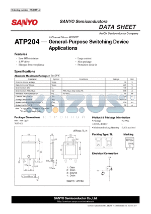 ATP204-TL-H datasheet - General-Purpose Switching Device Applications