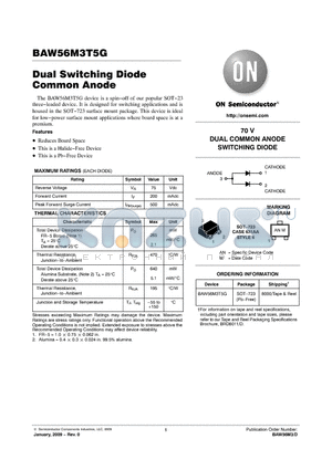 BAW56M3T5G datasheet - Dual Switching Diode Common Anode