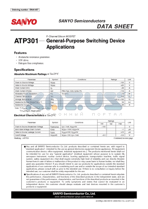 ATP301 datasheet - General-Purpose Switching Device Applications
