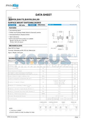 BAW56_04 datasheet - SURFACE MOUNT SWITCHING DIODES