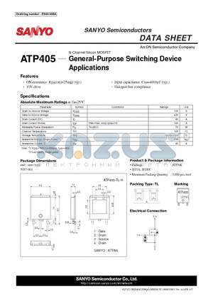ATP405-TL-H datasheet - General-Purpose Switching Device Applications