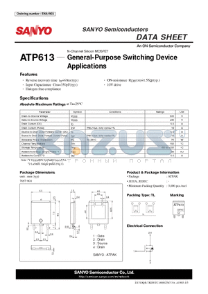 ATP613_11 datasheet - General-Purpose Switching Device Applications