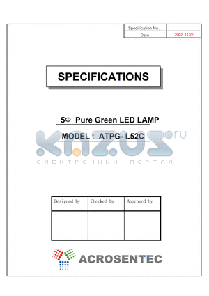 ATPG-L52C datasheet - 5 Pure Green LED LAMP