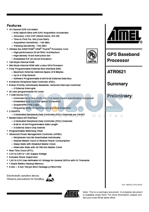 ATR0621-7FQY datasheet - GPS Baseband Processor