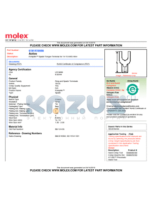 BB-124-08 datasheet - Krimptite Spade Tongue Terminal for 14-16 AWG Wire