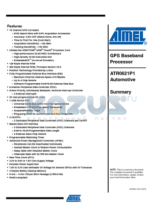 ATR0621P1-7FQY datasheet - GPS Baseband Processor