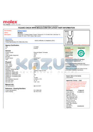 BB-216-10XT datasheet - InsulKrimp Flanged Spade Tongue Terminal