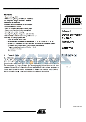 ATR2730-TLQY datasheet - L-band Down-converter for DAB Receivers