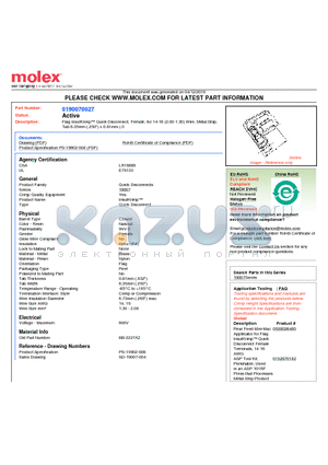 BB-2221XZ datasheet - Flag InsulKrimp Quick Disconnect