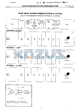 BY41931 datasheet - SINGLE PHASE MOULDED BRIDGES 0,8 AMP TO 1,5 AMP