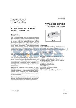 ATR2815DF/CH datasheet - HYBRID-HIGH RELIABILITY DC/DC CONVERTER