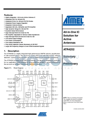 ATR4252-RAPW datasheet - All-in-One IC Solution for Active Antennas