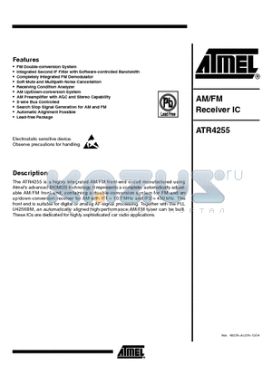 ATR4255-ILSH datasheet - AM/FM RECEIVER IC