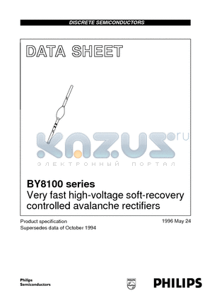 BY8100 datasheet - Very fast high-voltage soft-recovery controlled avalanche rectifiers