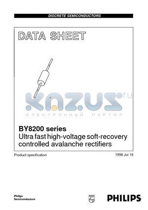 BY8208 datasheet - Ultra fast high-voltage soft-recovery controlled avalanche rectifiers