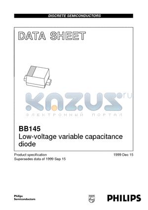 BB145 datasheet - Low-voltage variable capacitance diode